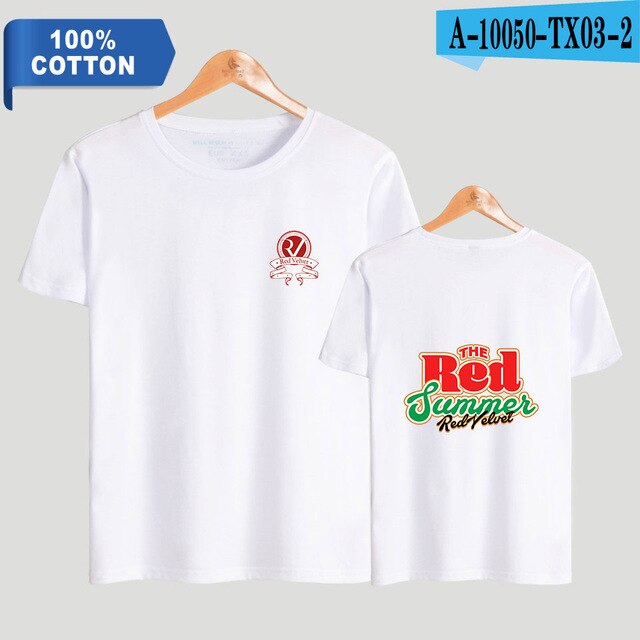 Red Velvet Kpop Printed 100% Cotton T-shirts Men Summer Short Sleeve Casual T-shirts 2021 Fashion Streetwear Clothes