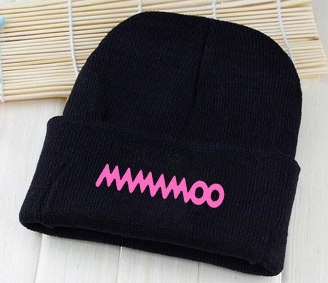 Mamamoo logo printing winter hats for women men unisex hat kpop fashion beanie