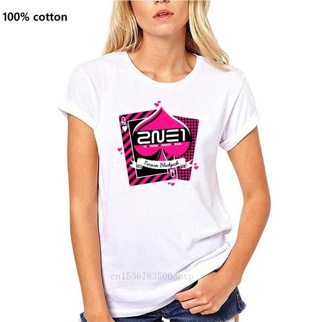 Men t-shirt 2NE1 Forever Blackjack tshirt Women t shirt