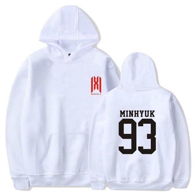 Monsta X Album World Tour Print Long Sleeve Hooded Sweatshirt Itself Kpop Hoody Oversize Pullovers Hoodies