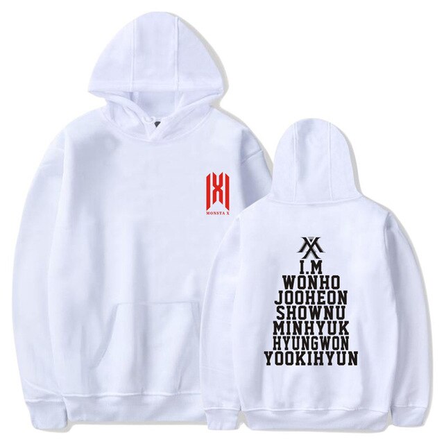 Monsta X Album World Tour Print Long Sleeve Hooded Sweatshirt Itself Kpop Hoody Oversize Pullovers Hoodies
