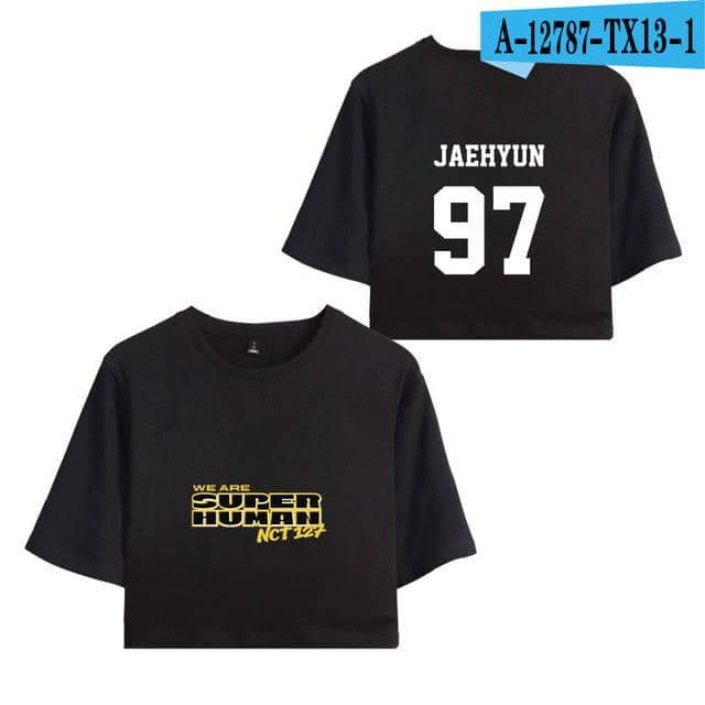 Kpop Newest NCT 127 WE ARE SUPERHUMAN Women Navel Shirt Kpop Harajuku Cool Printed Short Sleeve Fashion Summer 2019 New Navel Sexy T-shirt that you'll fall in love with. At an affordable price at KPOPSHOP, We sell a variety of NCT 127 WE ARE SUPERHUMAN Women Navel Shirt Kpop Harajuku Cool Printed Short Sleeve Fashion Summer 2019 New Navel Sexy T-shirt with Free Shipping.