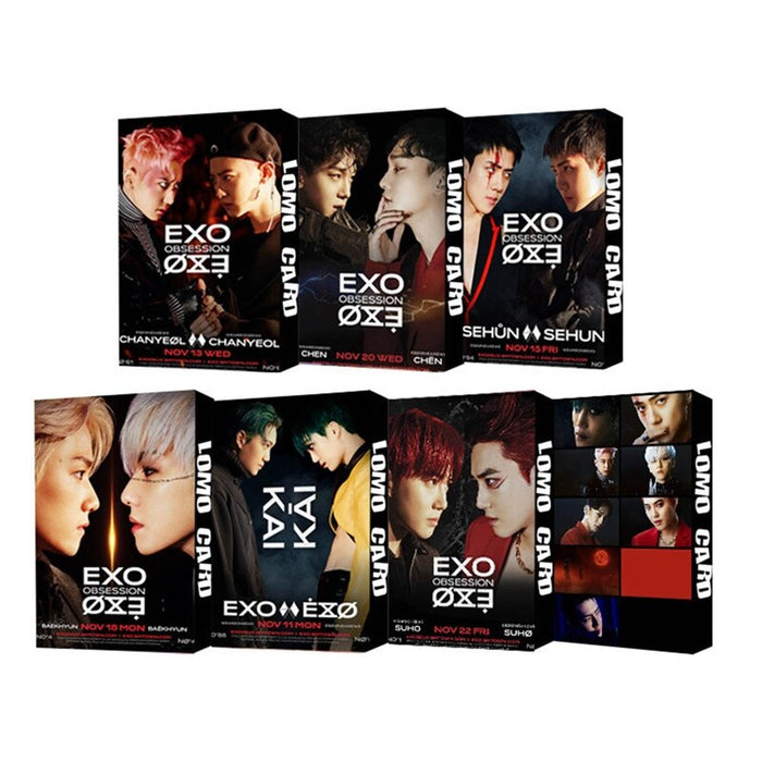 New 30Pcs/set KPOP EXO New OBSESSION 6th Album Photo Card Self Made LOMO Card Photocard