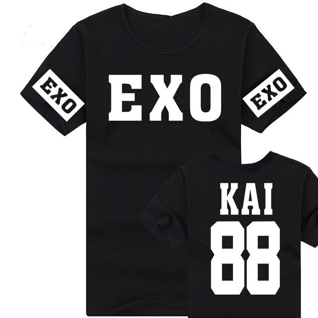 New 2021 Fashion Kpop Exo Kar Sehun Xiumin Baekhyun Terra Sticker T-shirt Women T-shirt Women Exo Tshirt