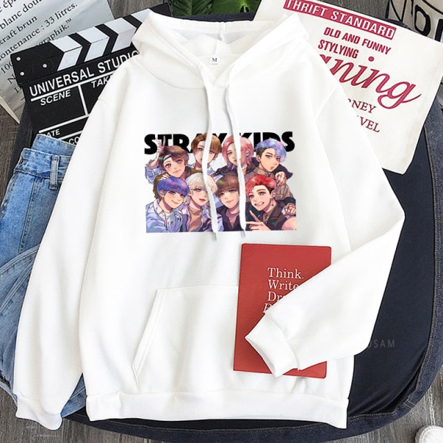 New  Straykids Street Boy Women Sweatshirt KPOP Album Men Long Sleeve Oversize Itself Patchwork Hoodes Tops