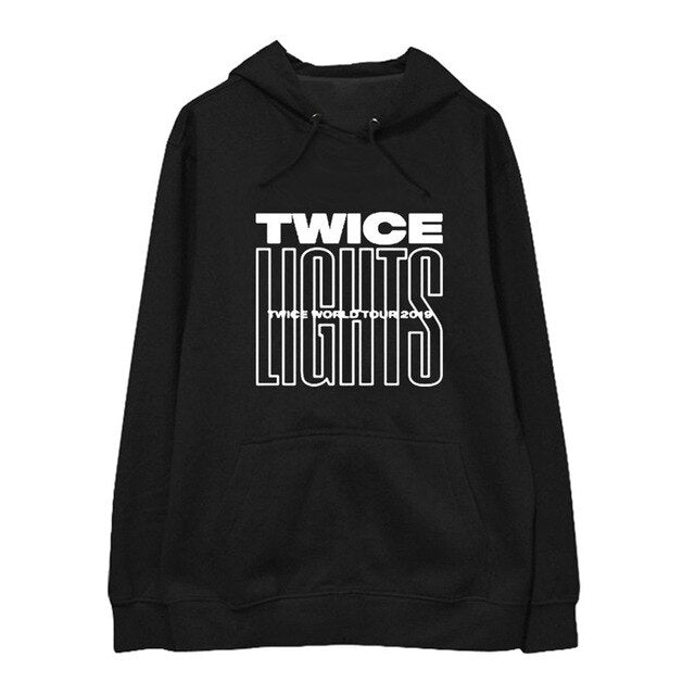 New KPOP TWICE WORLD TOUR TWICELIGHTS Album Oversized Hoodie Streetwear