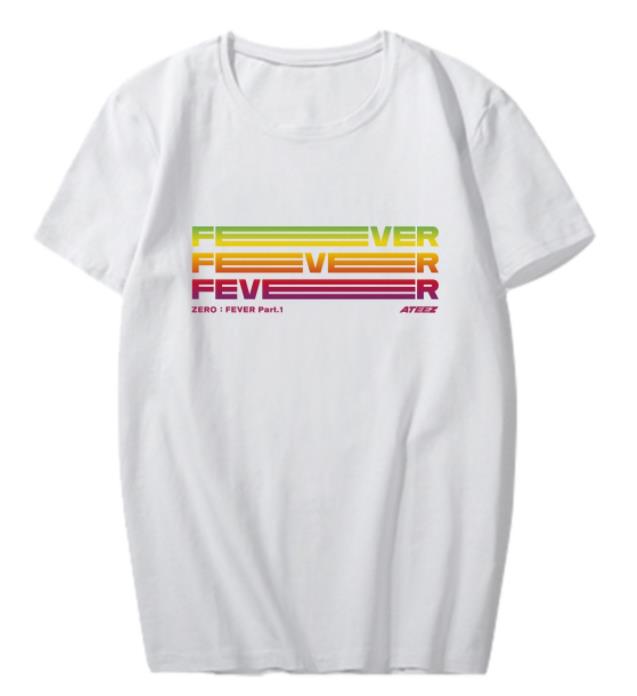 New Fashion Kpop Ateez Mini Concert Zero Fever Same Printing O Neck T Shirt Unisex Short Sleeve