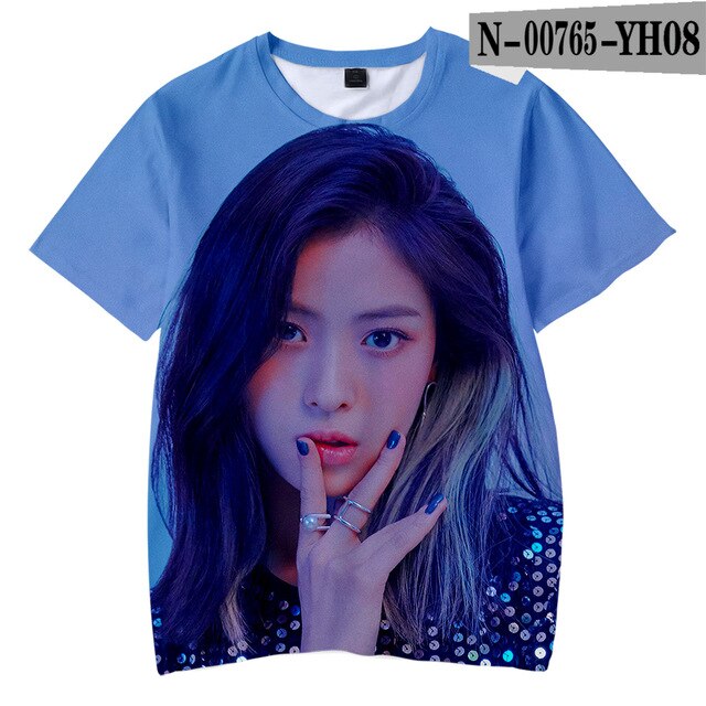 New Korean Fashion Kpop ITZY Kawaii 3D Child T-shirts Girl Casual Clothes Casual Short Sleeve TShirt Kpop Hip Hop Kids Children