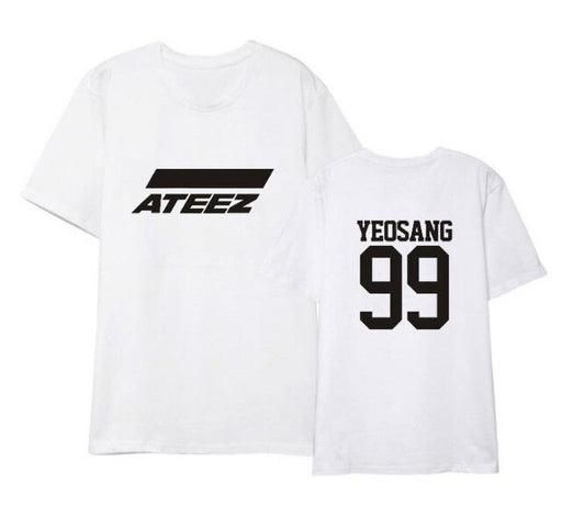 ateez member name kpop unisex loose t-shirt for top tees - Kpopshop