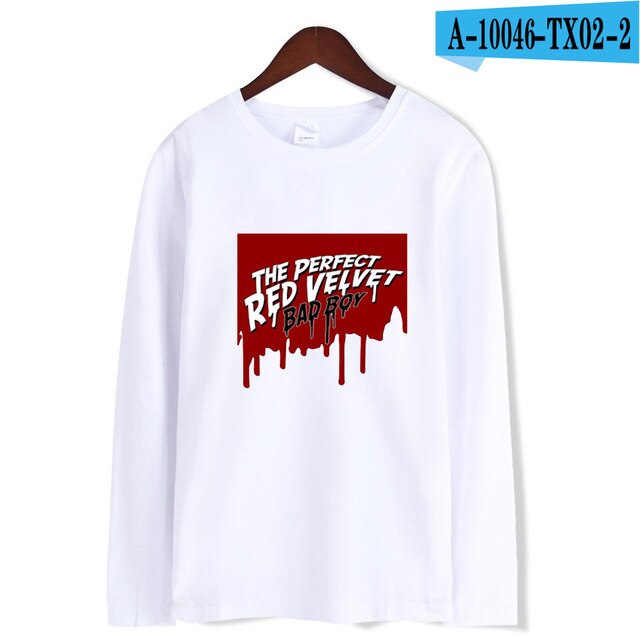 Red Velvet Kpop Fashion Printed Long Sleeve T-shirts Women/Men Trendy Streetwear T-shirts 2021 Casual Fans Tee Shirts Plus Size