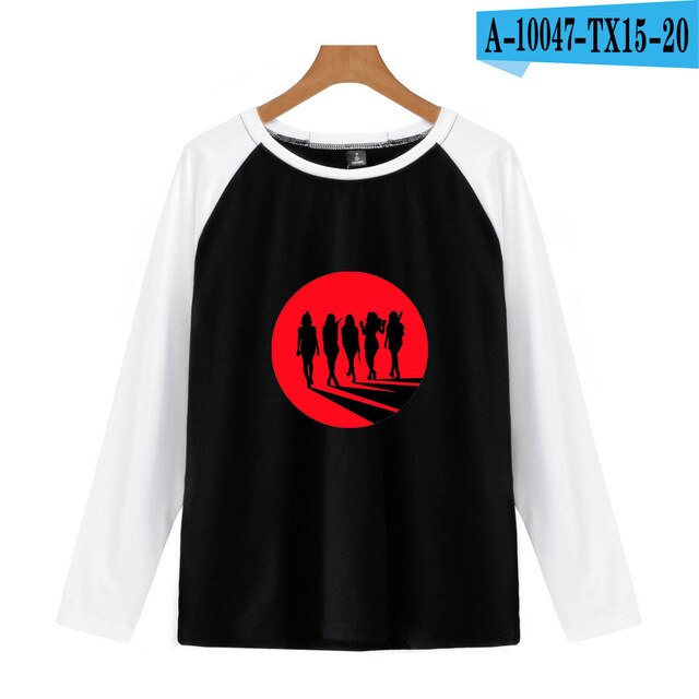 Red Velvet Kpop Fashion Printed Raglan T-shirts Women/Men Long Sleeve Trendy Tshirts 2021 Hot Sale Casual Fans Tee Shirts