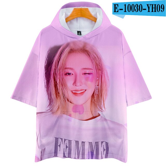 Red Velvet Kpop Men Women Hooded Tshirt Summer New Fashion Short Sleeve Male T-shirt Casual Tops 3D Print Clothes Funny Tee