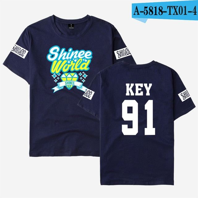 SHINee Kpop Short T-shirt Women/Men Tee Shirt Women Fans K-pop Woman Tshirt Top Member Name Print Jonghyun R.I.P TShirt