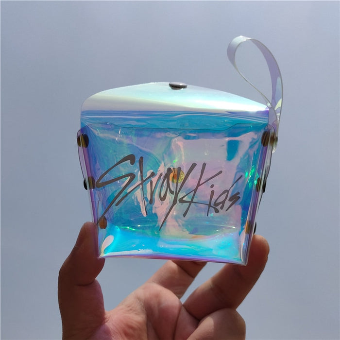 STRAY KIDS new album Cle: Levanter Laser Symphony Jelly Transparent Coin Purse Letter Hasp PVC Layer Case Soft Money Card Bag