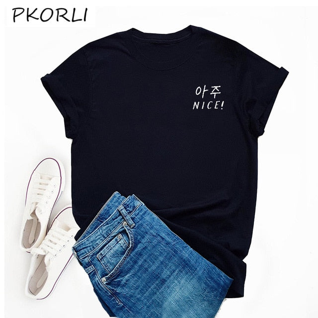 Seventeen Kpop Aju Nice T-shirts Women Summer Cotton Short Sleeve