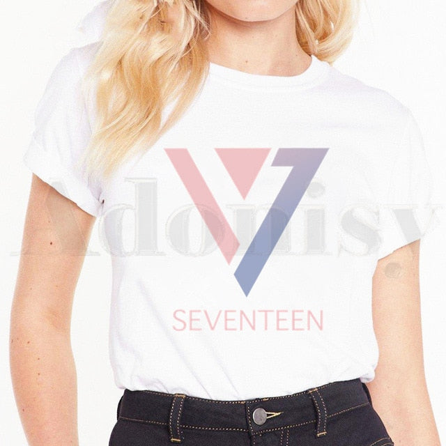 Seventeen Kpop Women's T-shirt Short Sleeve  Vogue Vintage