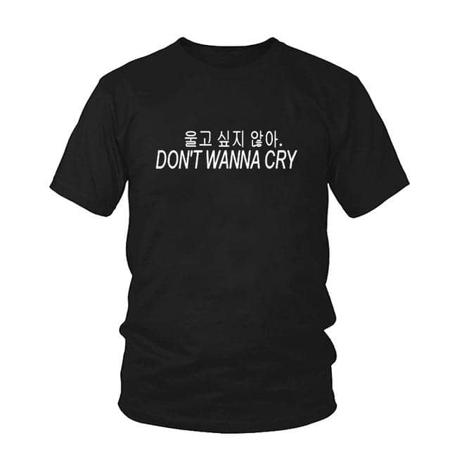 Kpop Newest Seventeen Kpop korea Don't Wanna Cry TShirt streetwear fashion unisex letter print tee tops woman/man clothing Female T-shirts that you'll fall in love with. At an affordable price at KPOPSHOP, We sell a variety of Seventeen Kpop korea Don't Wanna Cry TShirt streetwear fashion unisex letter print tee tops woman/man clothing Female T-shirts with Free Shipping.