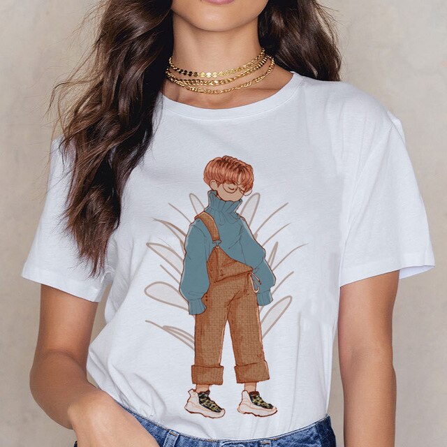 Stray Kids Casual Short Sleeve T Shirt Women Vintage Ullzang Mlroh T-shirt New Album Fan Tshirt 90s Korean Tops Female
