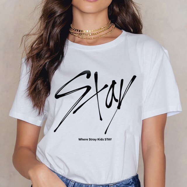 Stray Kids Kpop Casual Short Sleeve T Shirt Women Fashion MIROH T-shirt K Pop Fan T-shirt 90s Korean Tops Female