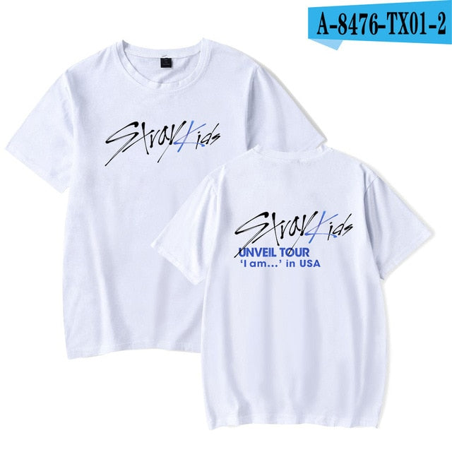 Stray Kids Kpop T-shirts Women/Men Fashion Summer Short Sleeve Tshirts 2021 New Arrival Hot Sale Trendy Streetwear T shirts