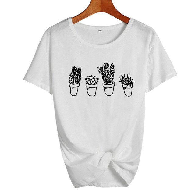 Kpopshop Originals - Succulent Cacti Women Japanese T-Shirt - Kpopshop