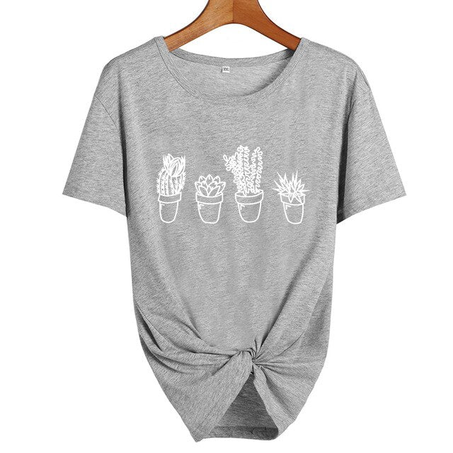 Kpopshop Originals - Succulent Cacti Women Japanese T-Shirt - Kpopshop