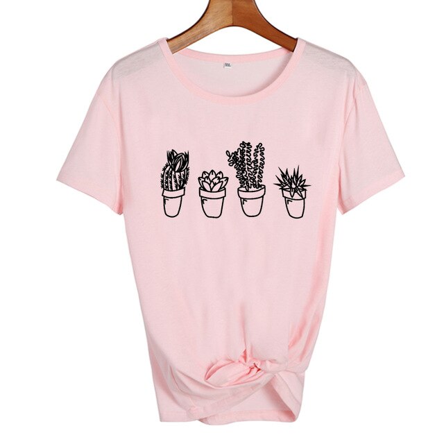 Kpopshop Originals - Succulent Cacti Women Japanese T-Shirt - Kpopshop