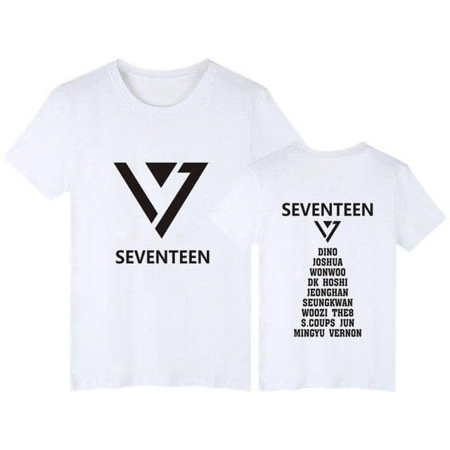 Kpop Newest Summer Kpop Seventeen T Shirt with Short Sleeve Fashion Cotton T-Shirt Seventeen tshirt for Young teen Plus Size tee Clothing that you'll fall in love with. At an affordable price at KPOPSHOP, We sell a variety of Summer Kpop Seventeen T Shirt with Short Sleeve Fashion Cotton T-Shirt Seventeen tshirt for Young teen Plus Size tee Clothing with Free Shipping.