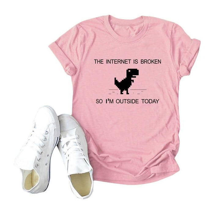 Women T-Shirt Dinosaur  Women Plus Size Funny Tops - Kpopshop