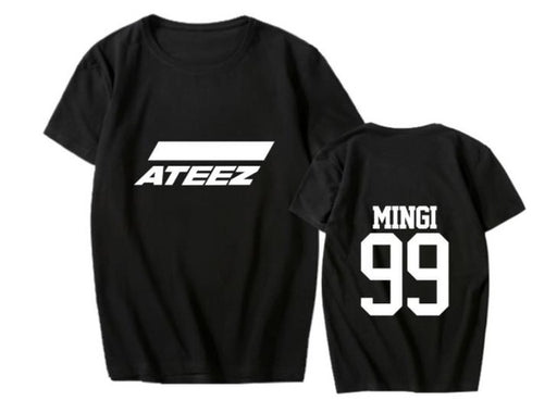 style ateez member name kpop unisex t-shirt k-pop top tees - Kpopshop