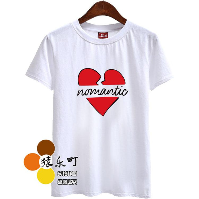 Summer style GOT7 mark Red Velvet wendy yong hwa same broken heart printing short sleeve t shirt kpop fashion t-shirt