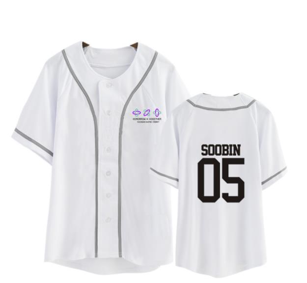 Summer style kpop txt eternity album same member name printing baseball t shirt unisex fashion short sleeve t-shirt