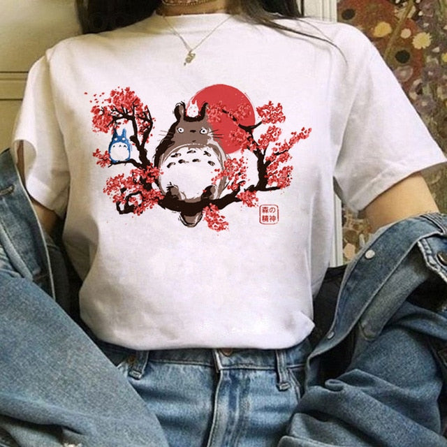 Kawaii T Shirt Women  Funny Cartoon T-shirt Cute Anime Top Tee Female