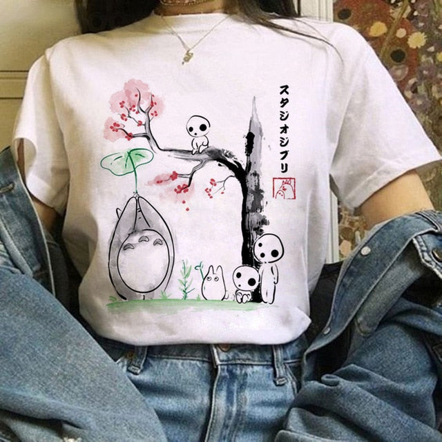 Kawaii T Shirt Women  Funny Cartoon T-shirt Cute Anime Top Tee Female