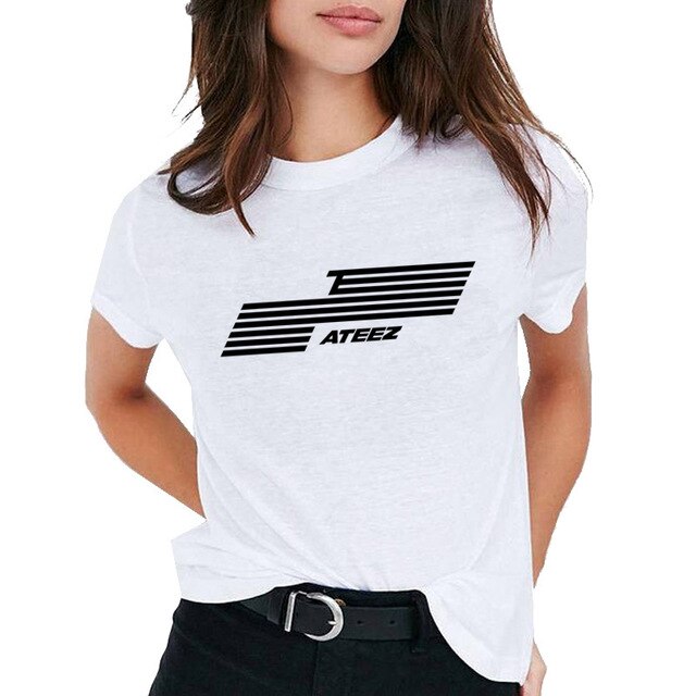 ateez top t shirt women female kawaii hip hop 90s ulzzang t-shirt casual tshirt tee shirts clothes harajuku korean streetwear