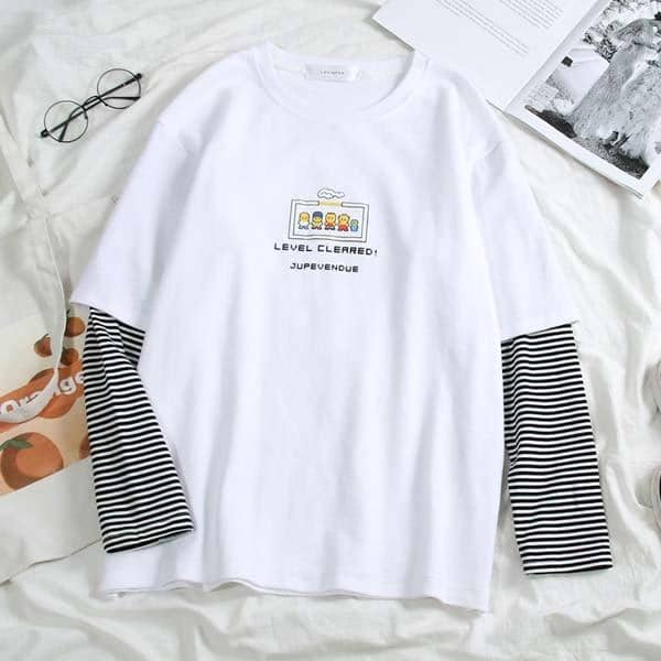 Kpopshop Originals - T-shirt Women Hip-hop Tees Korean Style letter T-shirts Girls black white tops - Kpopshop