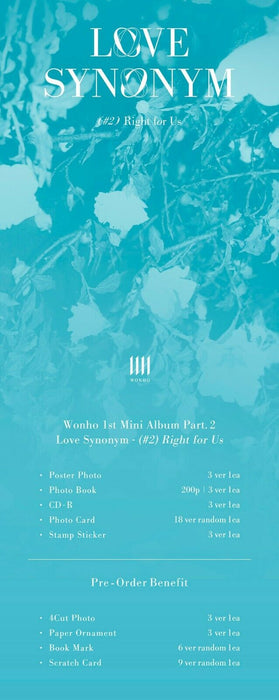 Kpop Album WONHO - [ Love Synonym #2 : Right for Us ] Part. 2 Album